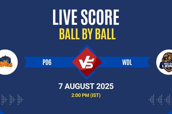DPL 2025 Live: PD6 vs WDL Match 10 Score & Commentary