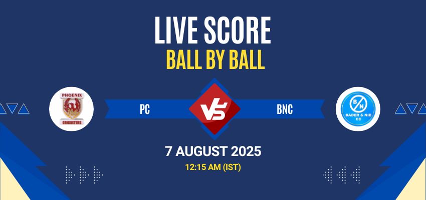 KCC T10 Summer League 2025 Live: PC vs BNC Match 13 Live Score, Commentary & Full ResultsAll live score updates from Phoenix Cricketers vs Bader & Nie Cricket Club