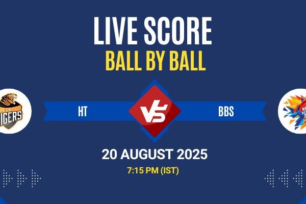 Maharaja Trophy KSCA T20 2025 Live: HT vs BBS Match 20 Score & Commentary