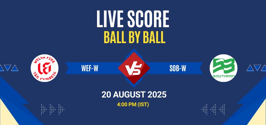 The Hundred Women’s 2025 Live: WEF-W vs SOB-W Match 21 Live Score, Commentary & Full Results. All live score updates from Welsh Fire Women vs Southern Brave Women.