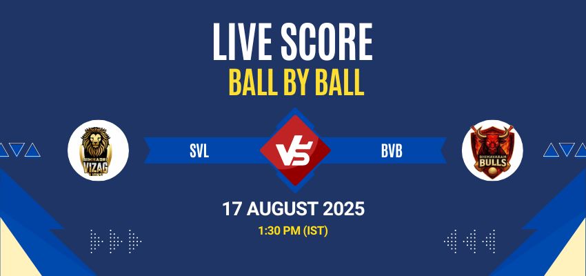 Andhra Premier League 2025 Live: SVL vs BVB Match 16 Live Score, Commentary & Full Results All live score updates from Simhadri Vizag Lions vs Bhimavaram Bulls