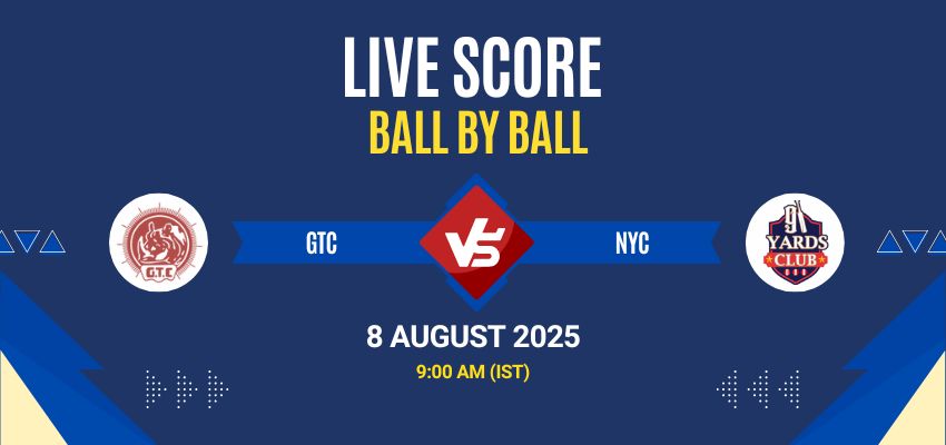 Guwahati T20 Spring Cup 2025 Live: GTC vs NYC Match 23 Live Score, Commentary & Full Results All live score updates from Gauhati Town Club vs 91 Yard Club