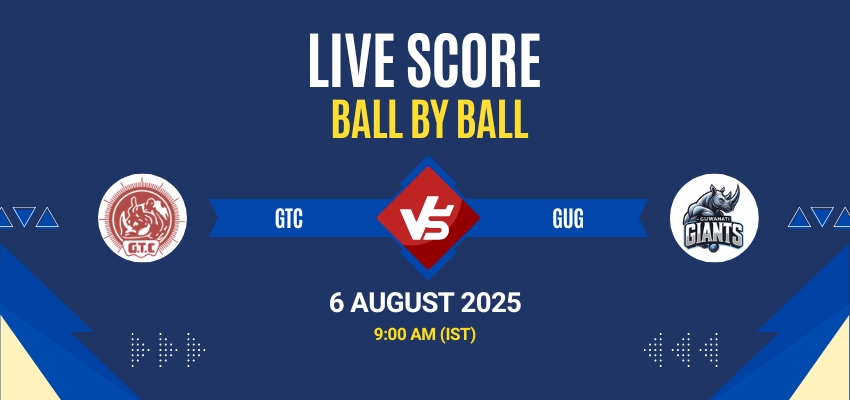 Guwahati T20 Spring Cup 2025 Live: GTC vs GUG Match 19 Live Score, Commentary & Full Results All live score updates from Gauhati Town Club vs Guwahati Giants