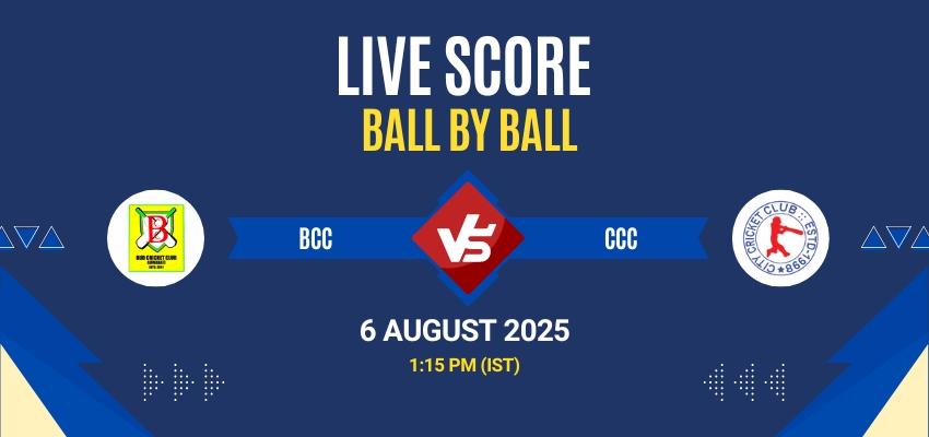 Guwahati T20 Spring Cup 2025 Live: BCC vs CCC Match 20 Live Score, Commentary & Full Results All live score updates from Gauhati Town Club vs Guwahati Giants